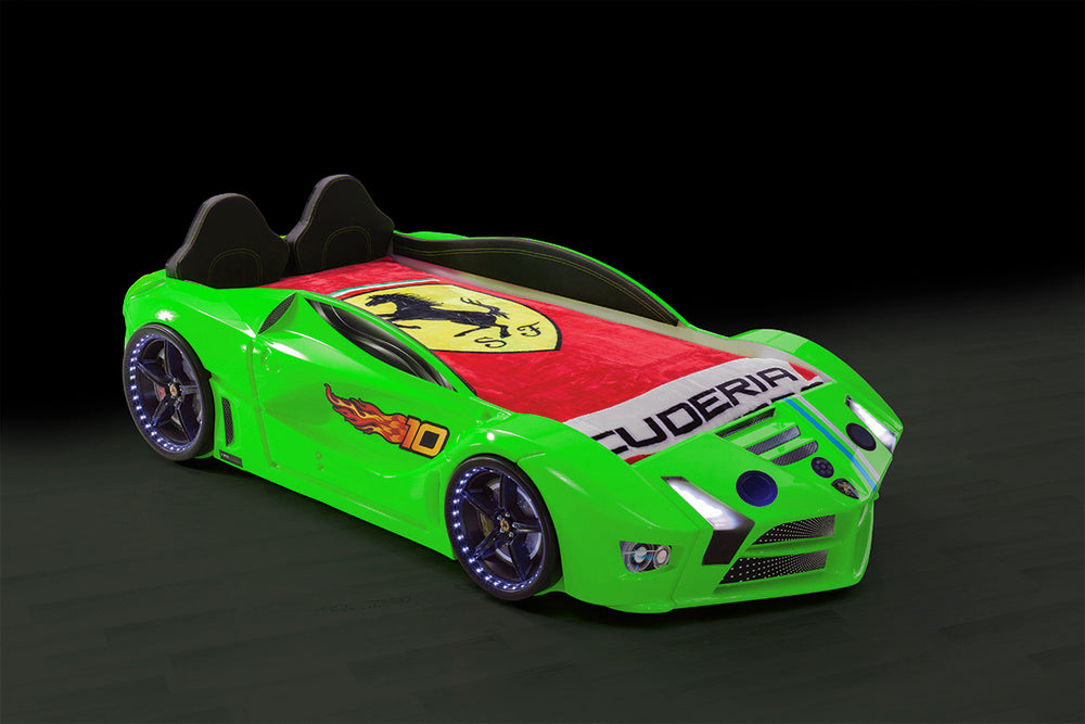 Luxury Premium Letto Auto Verde 90x190cm