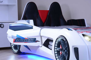 MVN 3 Autobett mit LED und Sounds - (Schwarz/Weiß/Rot/Blau)