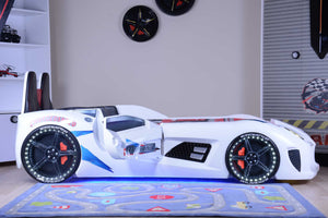 MVN 3 Autobett mit LED und Sounds - (Schwarz/Weiß/Rot/Blau)