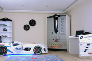 MVN 3 Autobett mit LED und Sounds - (Schwarz/Weiß/Rot/Blau)