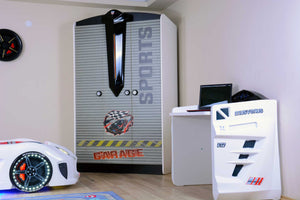 MVN 3 Autobett mit LED und Sounds - (Schwarz/Weiß/Rot/Blau)