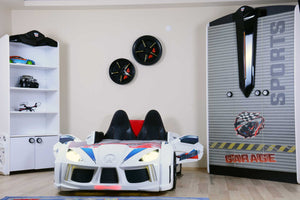 MVN 3 Autobett mit LED und Sounds - (Schwarz/Weiß/Rot/Blau)