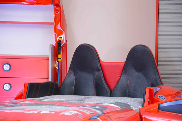 MVN 3 Autobett mit LED und Sounds - (Schwarz/Weiß/Rot/Blau)