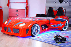 MVN 3 Autobett mit LED und Sounds - (Schwarz/Weiß/Rot/Blau)