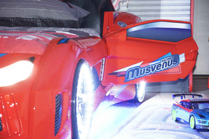 MVN 3 Autobett mit LED und Sounds - (Schwarz/Weiß/Rot/Blau)