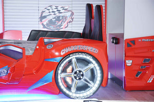 MVN 3 Autobett mit LED und Sounds - (Schwarz/Weiß/Rot/Blau)