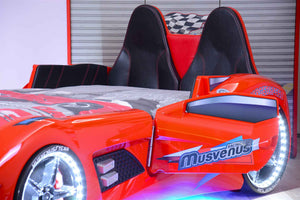 MVN 3 Autobett mit LED und Sounds - (Schwarz/Weiß/Rot/Blau)