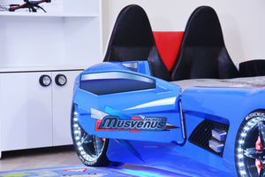 MVN 3 Autobett mit LED und Sounds - (Schwarz/Weiß/Rot/Blau)