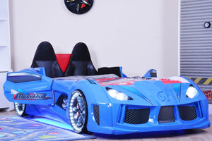 MVN 3 Autobett mit LED und Sounds - (Schwarz/Weiß/Rot/Blau)