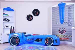 MVN 3 Autobett mit LED und Sounds - (Schwarz/Weiß/Rot/Blau)