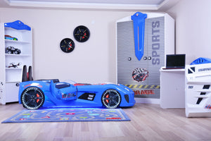 MVN 3 Autobett mit LED und Sounds - (Schwarz/Weiß/Rot/Blau)