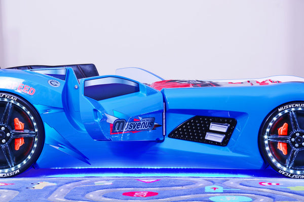 MVN 3 Autobett mit LED und Sounds - (Schwarz/Weiß/Rot/Blau)