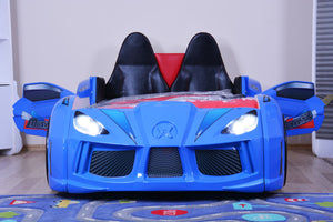 MVN 3 Autobett mit LED und Sounds - (Schwarz/Weiß/Rot/Blau)