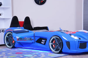 MVN 3 Autobett mit LED und Sounds - (Schwarz/Weiß/Rot/Blau)