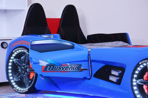 MVN 3 Autobett mit LED und Sounds - (Schwarz/Weiß/Rot/Blau)