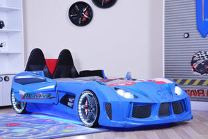 MVN 3 Autobett mit LED und Sounds - (Schwarz/Weiß/Rot/Blau)