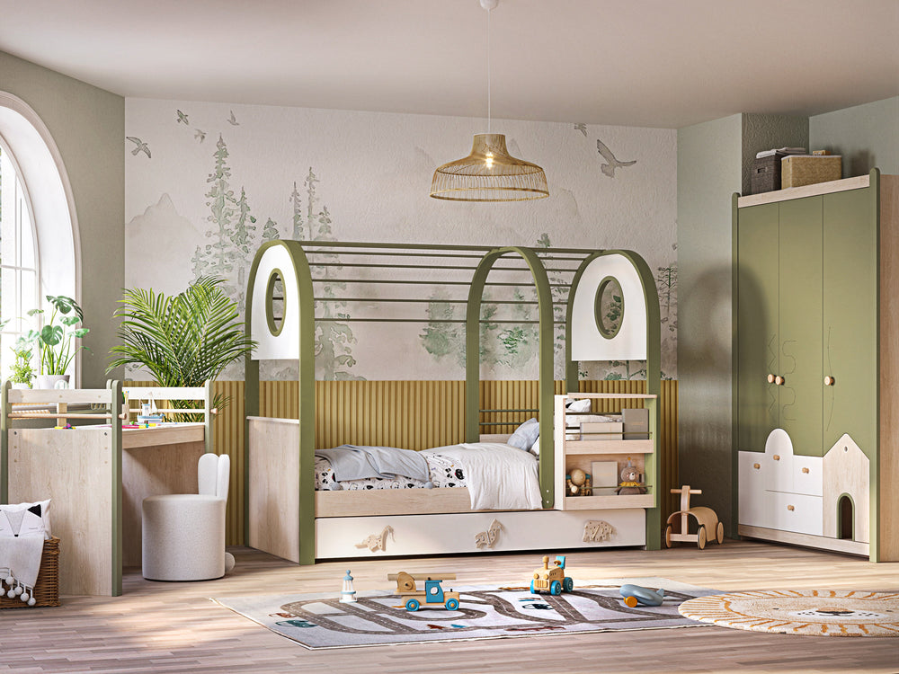 Joy Montessori Letto con Casetta 100x200 cm