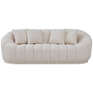 Puffy - Set Divani in Bouclé - Bianco Panna