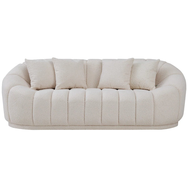 Puffy - Set Divani in Bouclé - Bianco Panna