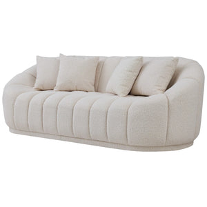 Puffy - Set Divani in Bouclé - Bianco Panna
