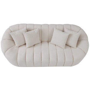 Puffy - Set Divani in Bouclé - Bianco Panna