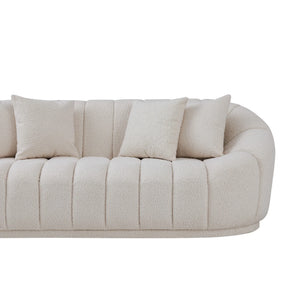 Puffy - Set Divani in Bouclé - Bianco Panna