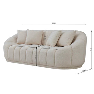 Puffy - Set Divani in Bouclé - Bianco Panna