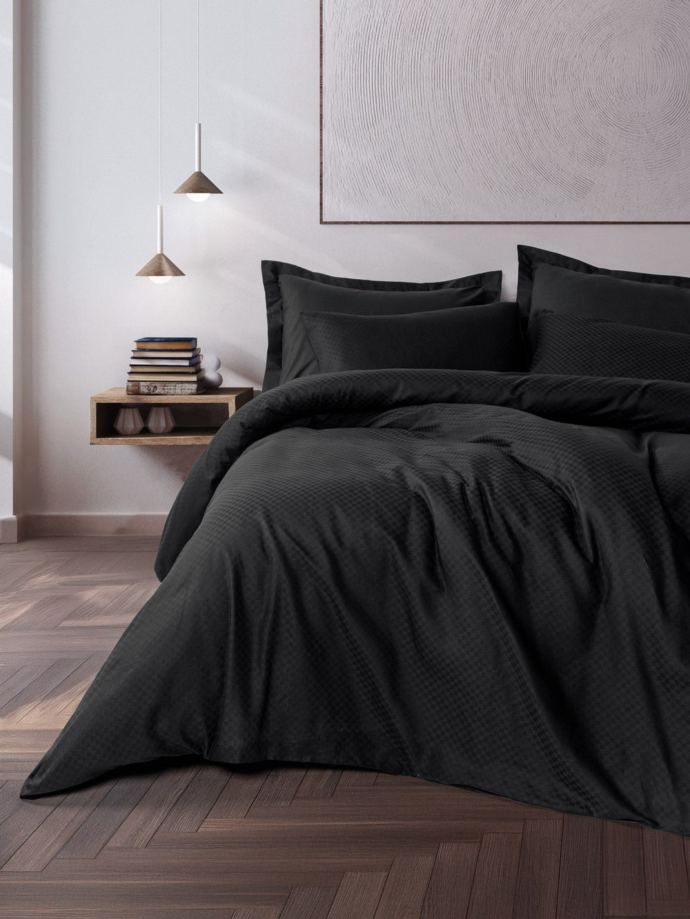 Plaid Ranforce Matrimoniale Set Copripiumino Nero
