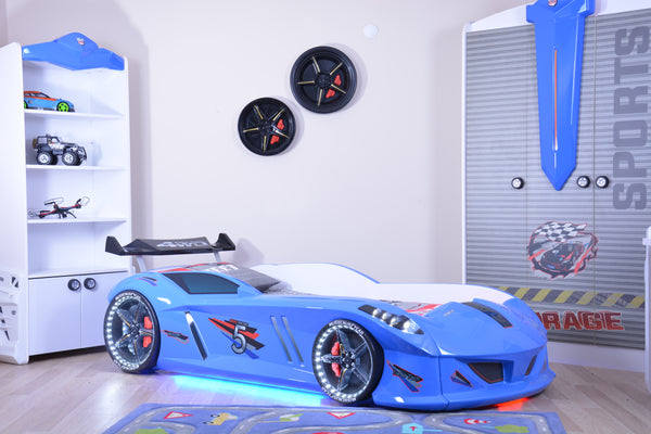 Speedy LED Autobett 90x190cm (Schwarz/Blau/Rot/Weiß)