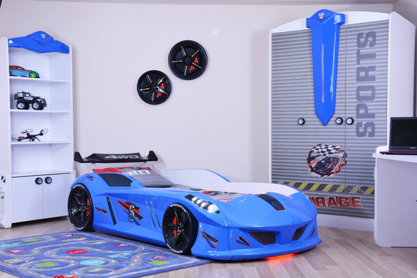 Speedy LED Autobett 90x190cm (Schwarz/Blau/Rot/Weiß)