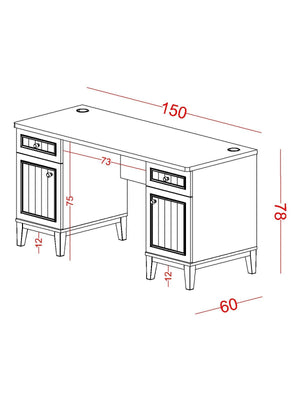 Scrivania Larga con Modulo Superiore Regnum (150 cm)