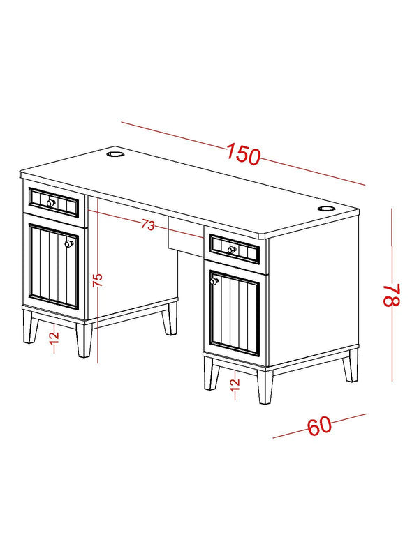 Scrivania Larga con Modulo Superiore Regnum (150 cm)
