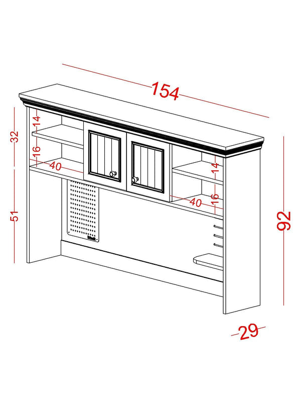 Scrivania Larga con Modulo Superiore Regnum (150 cm)