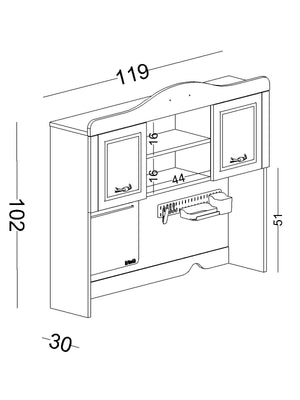 Scrivania Marje con Modulo Superiore (Alzata)
