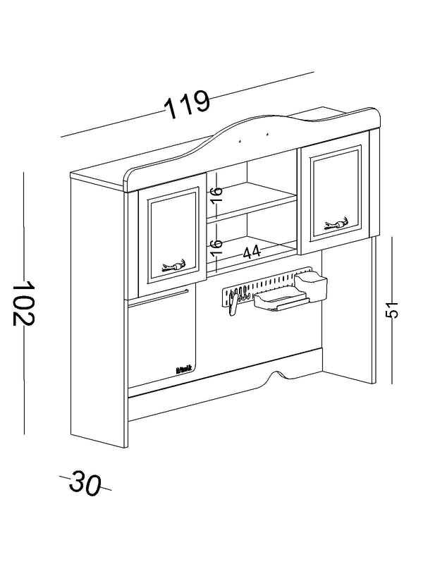Scrivania Marje con Modulo Superiore (Alzata)