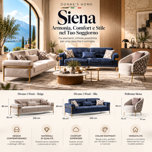 Siena – Divani 3 Posti e Poltrona Moderna