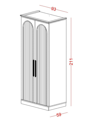Armadio a 2 Ante con Base Bohemsoft (Modulare)
