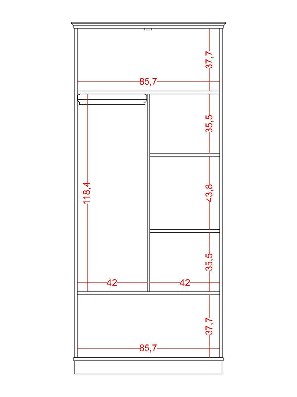 Armadio a 2 Ante con Base Bohemsoft (Modulare)