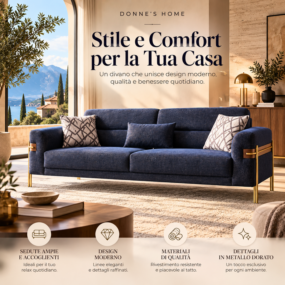 Siena – Divani 3 Posti e Poltrona Moderna