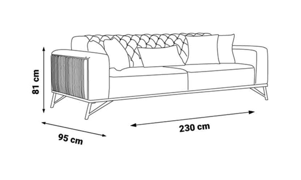 Mudanya Divano 3 Posti Crema
