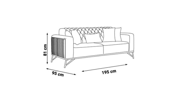 Mudanya Divano Letto 2 Posti Beige