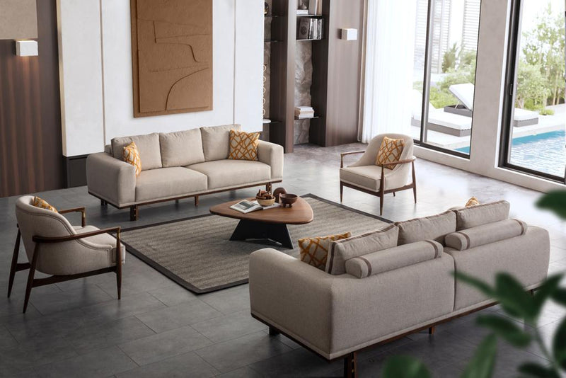 Modernes Sofa-Set in Saphirblau