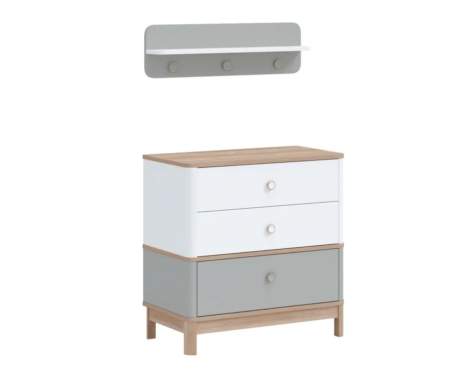 Bono Grey Cassettiera con Mensola Superiore