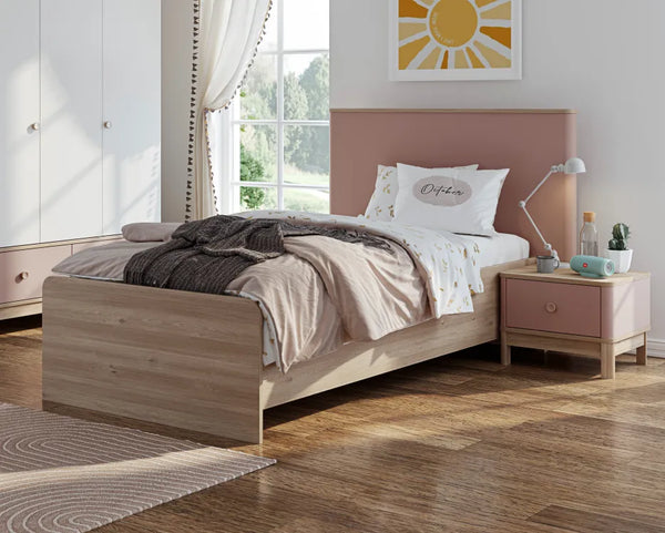 Bono Pink Medium Letto con Testiera (100x200/120x200)