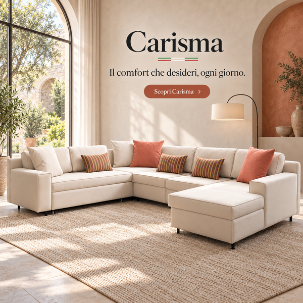 Divano Angolare Carisma Con Letto, Moduli Relax e Centrale - Comfort e Stile Per Ogni Ambiente