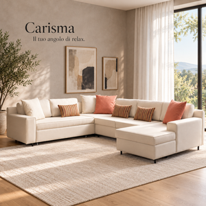 Divano Angolare Carisma Con Letto, Moduli Relax e Centrale - Comfort e Stile Per Ogni Ambiente