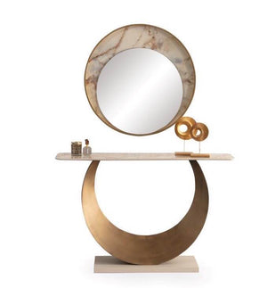 Consolle con specchio Cali – Ottone