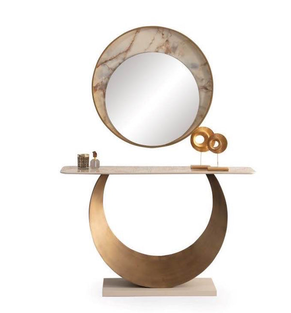 Consolle con specchio Cali – Ottone