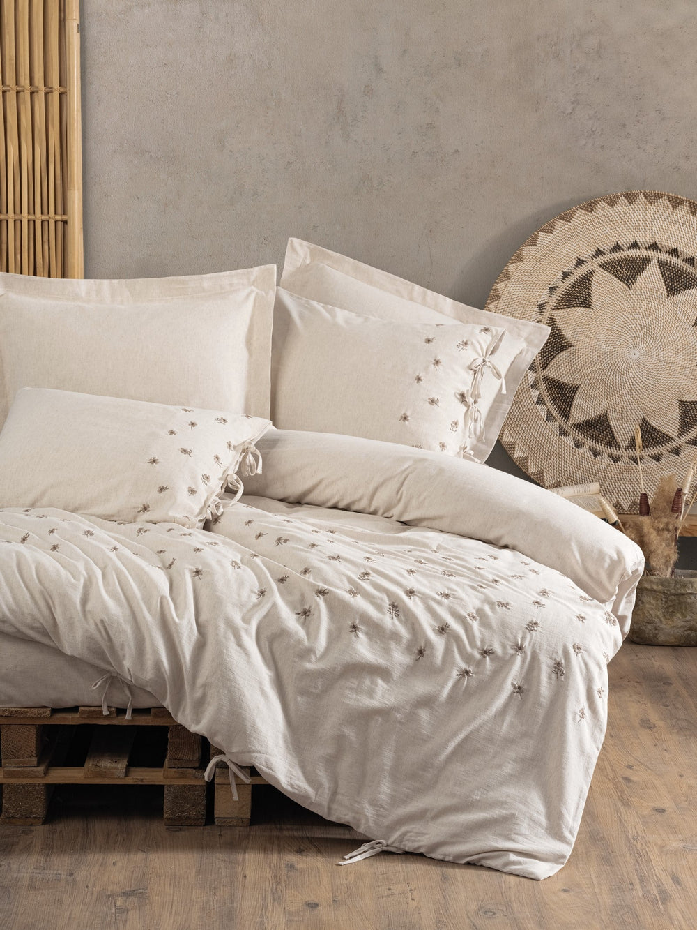 Cotone Lino Matrimoniale Set Copripiumino Arie