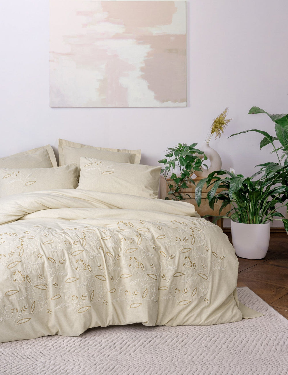 Cotone Lino Matrimoniale Set Copripiumino Lapelis